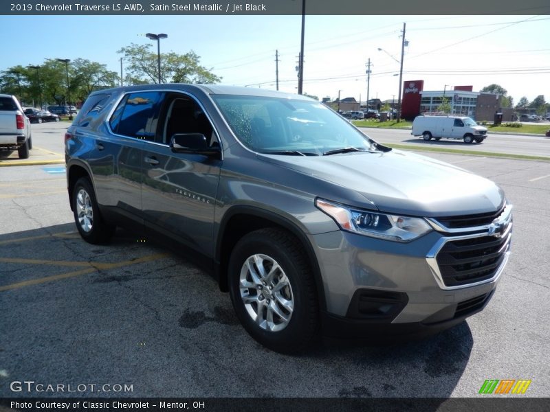Satin Steel Metallic / Jet Black 2019 Chevrolet Traverse LS AWD