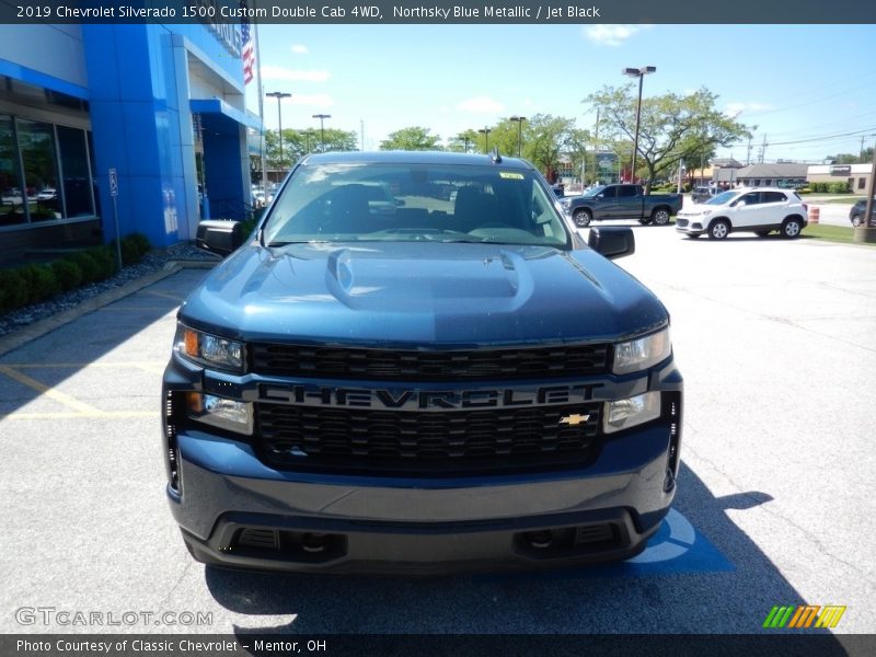 Northsky Blue Metallic / Jet Black 2019 Chevrolet Silverado 1500 Custom Double Cab 4WD