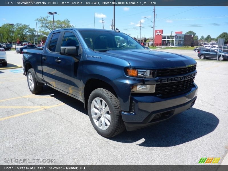 Northsky Blue Metallic / Jet Black 2019 Chevrolet Silverado 1500 Custom Double Cab 4WD