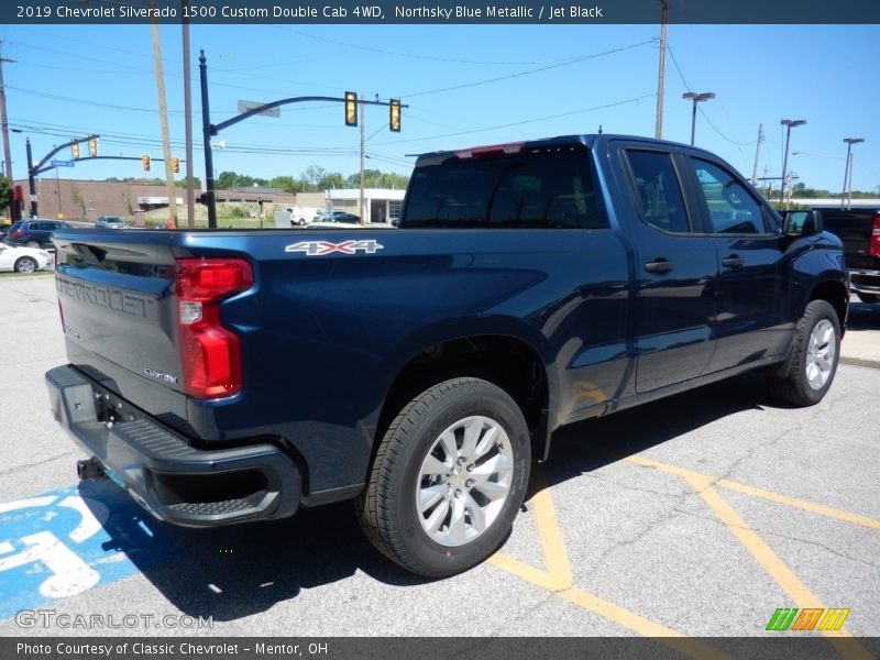 Northsky Blue Metallic / Jet Black 2019 Chevrolet Silverado 1500 Custom Double Cab 4WD