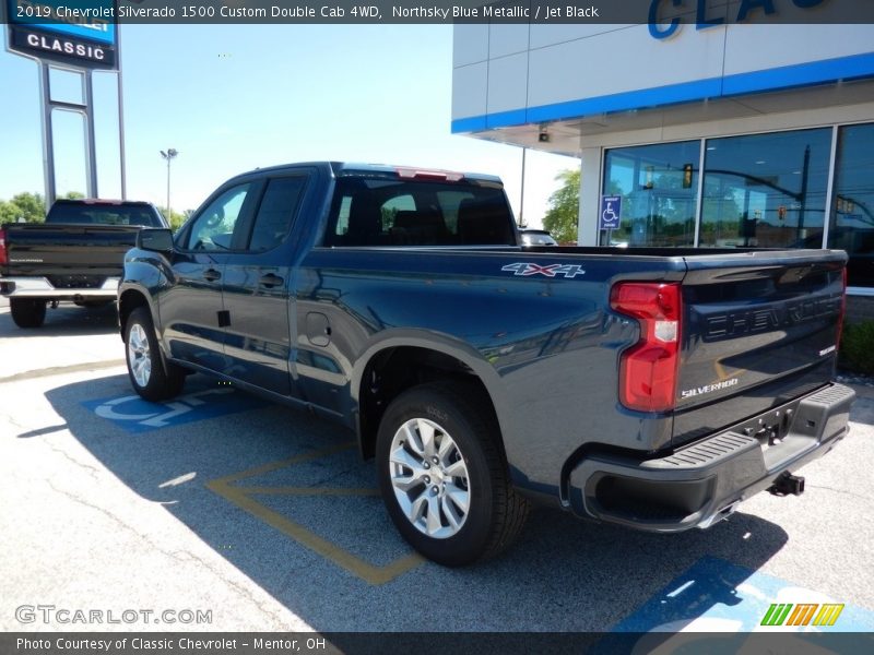 Northsky Blue Metallic / Jet Black 2019 Chevrolet Silverado 1500 Custom Double Cab 4WD