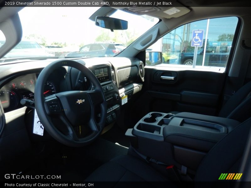 Northsky Blue Metallic / Jet Black 2019 Chevrolet Silverado 1500 Custom Double Cab 4WD