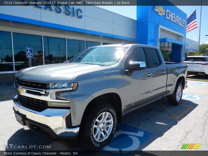 Satin Steel Metallic / Jet Black 2019 Chevrolet Silverado 1500 LT Double Cab 4WD