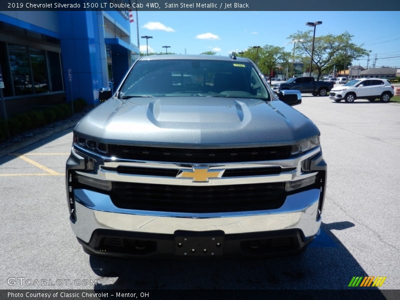 Satin Steel Metallic / Jet Black 2019 Chevrolet Silverado 1500 LT Double Cab 4WD