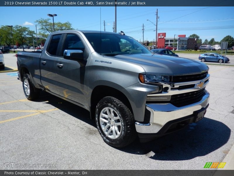 Satin Steel Metallic / Jet Black 2019 Chevrolet Silverado 1500 LT Double Cab 4WD