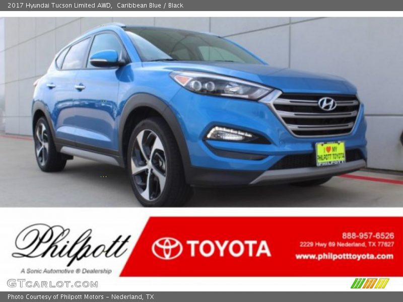 Caribbean Blue / Black 2017 Hyundai Tucson Limited AWD