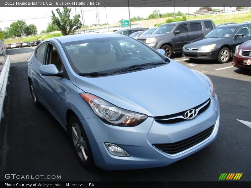 Blue Sky Metallic / Beige 2012 Hyundai Elantra GLS