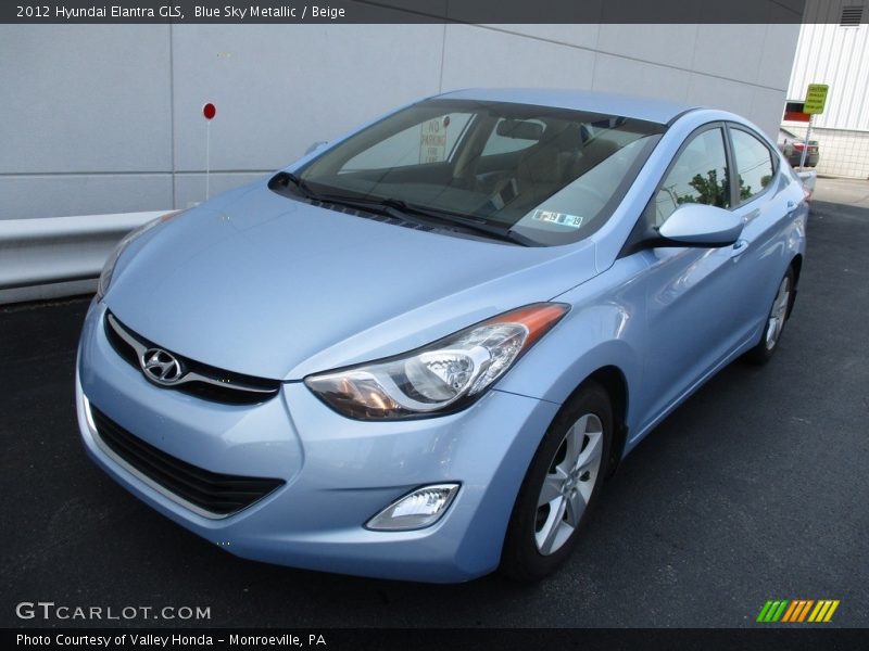 Blue Sky Metallic / Beige 2012 Hyundai Elantra GLS