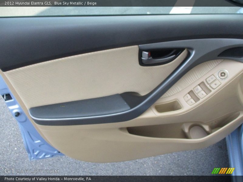 Blue Sky Metallic / Beige 2012 Hyundai Elantra GLS