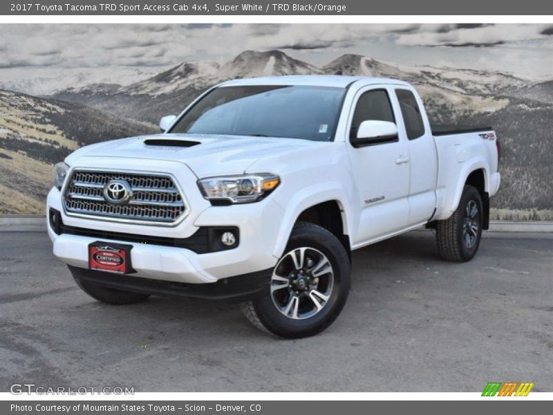 Super White / TRD Black/Orange 2017 Toyota Tacoma TRD Sport Access Cab 4x4