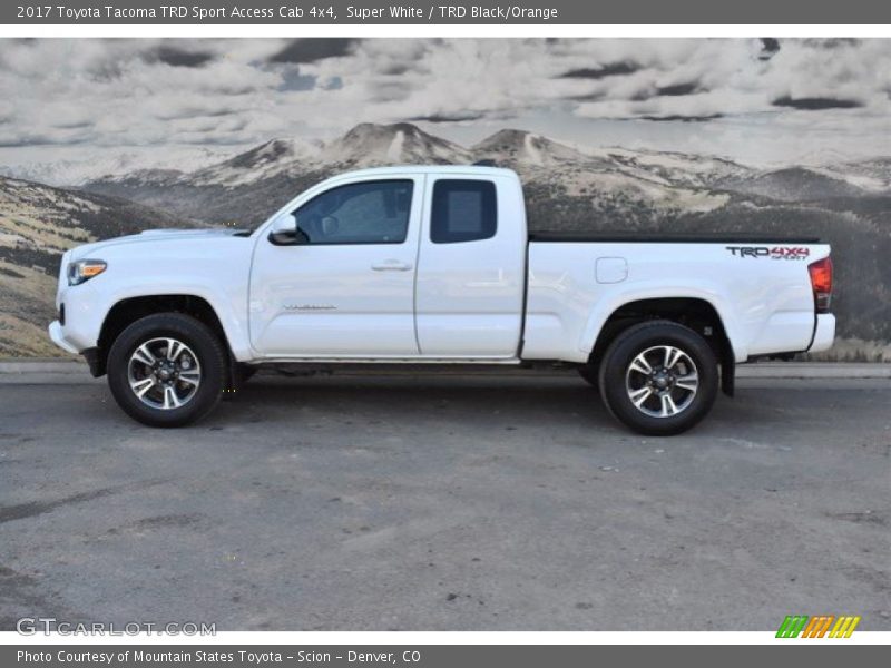 Super White / TRD Black/Orange 2017 Toyota Tacoma TRD Sport Access Cab 4x4