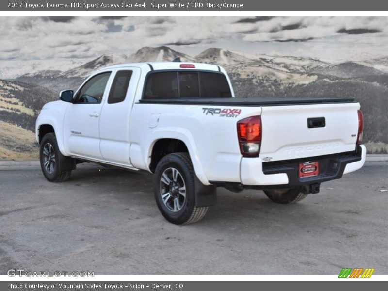 Super White / TRD Black/Orange 2017 Toyota Tacoma TRD Sport Access Cab 4x4