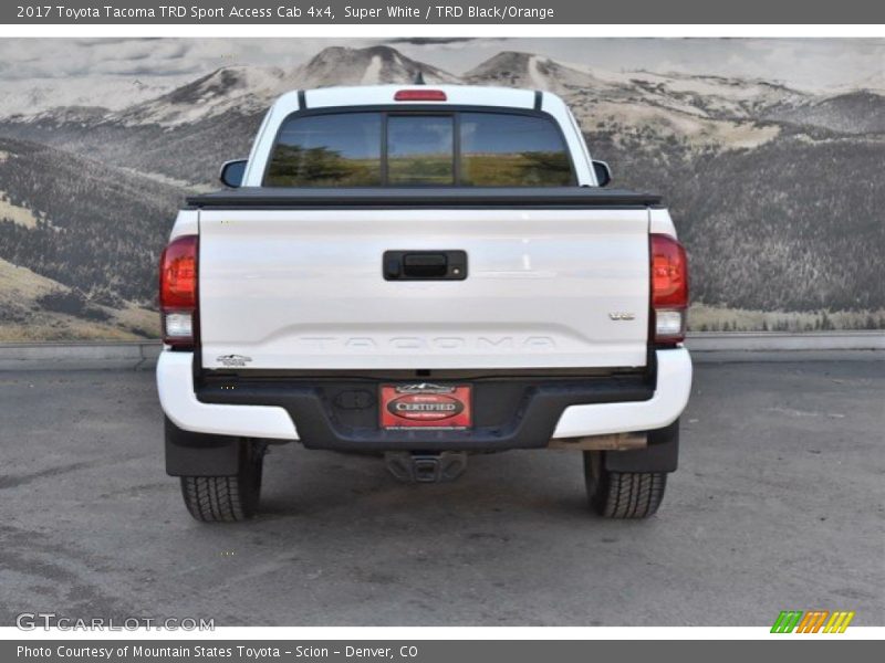 Super White / TRD Black/Orange 2017 Toyota Tacoma TRD Sport Access Cab 4x4