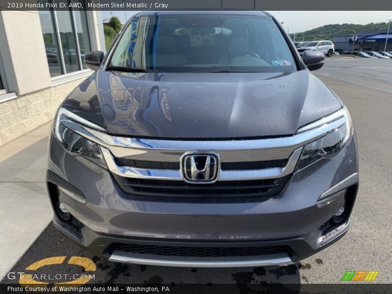 Modern Steel Metallic / Gray 2019 Honda Pilot EX AWD