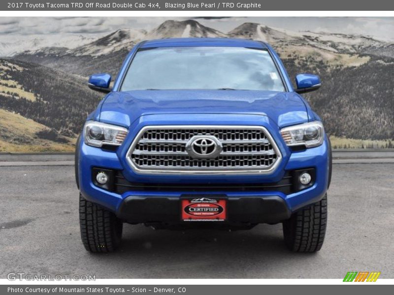 Blazing Blue Pearl / TRD Graphite 2017 Toyota Tacoma TRD Off Road Double Cab 4x4