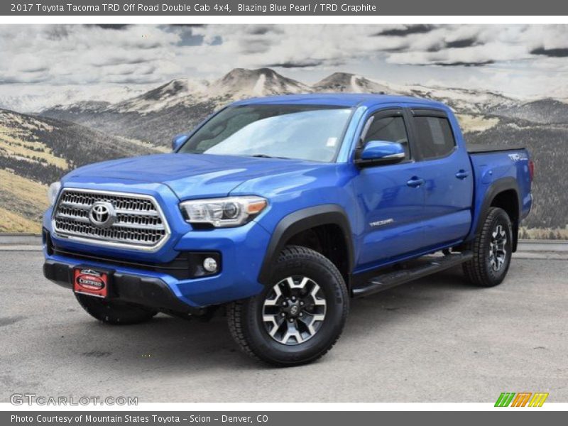 Blazing Blue Pearl / TRD Graphite 2017 Toyota Tacoma TRD Off Road Double Cab 4x4