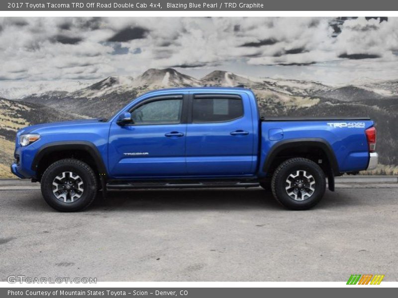 Blazing Blue Pearl / TRD Graphite 2017 Toyota Tacoma TRD Off Road Double Cab 4x4