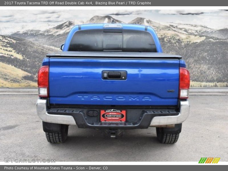 Blazing Blue Pearl / TRD Graphite 2017 Toyota Tacoma TRD Off Road Double Cab 4x4