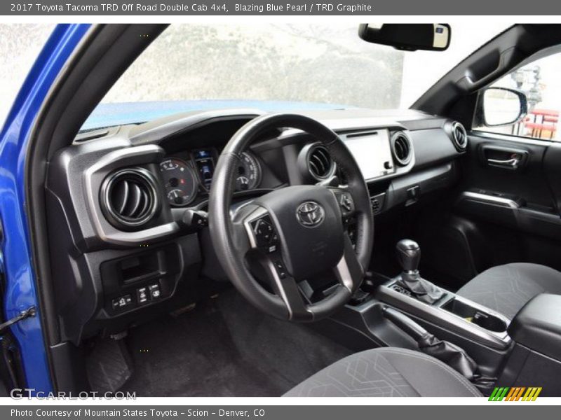 Blazing Blue Pearl / TRD Graphite 2017 Toyota Tacoma TRD Off Road Double Cab 4x4
