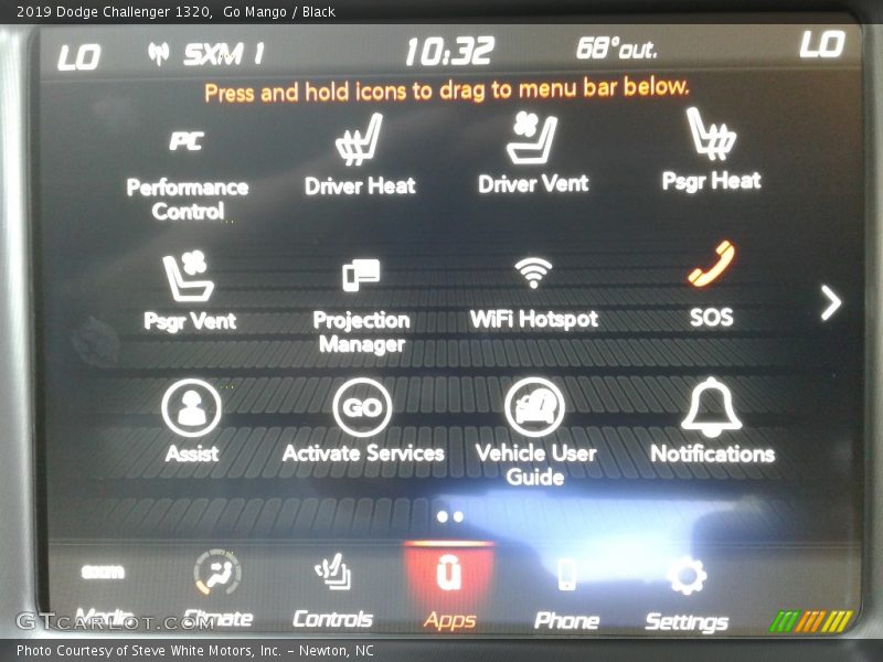 Go Mango / Black 2019 Dodge Challenger 1320