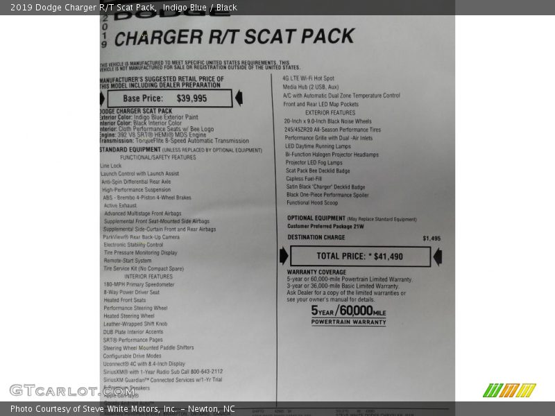 Indigo Blue / Black 2019 Dodge Charger R/T Scat Pack