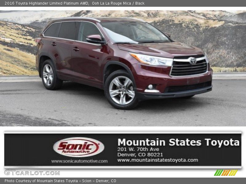 Ooh La La Rouge Mica / Black 2016 Toyota Highlander Limited Platinum AWD