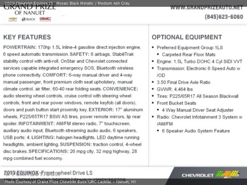 Mosaic Black Metallic / Medium Ash Gray 2019 Chevrolet Equinox LS