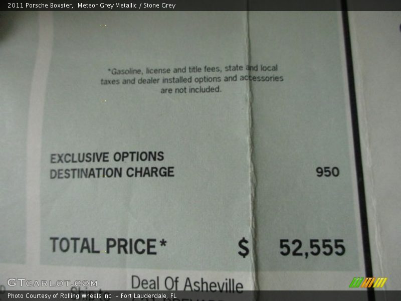 Meteor Grey Metallic / Stone Grey 2011 Porsche Boxster