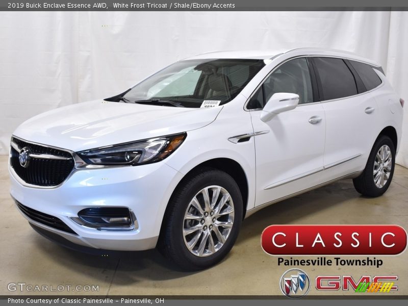 White Frost Tricoat / Shale/Ebony Accents 2019 Buick Enclave Essence AWD