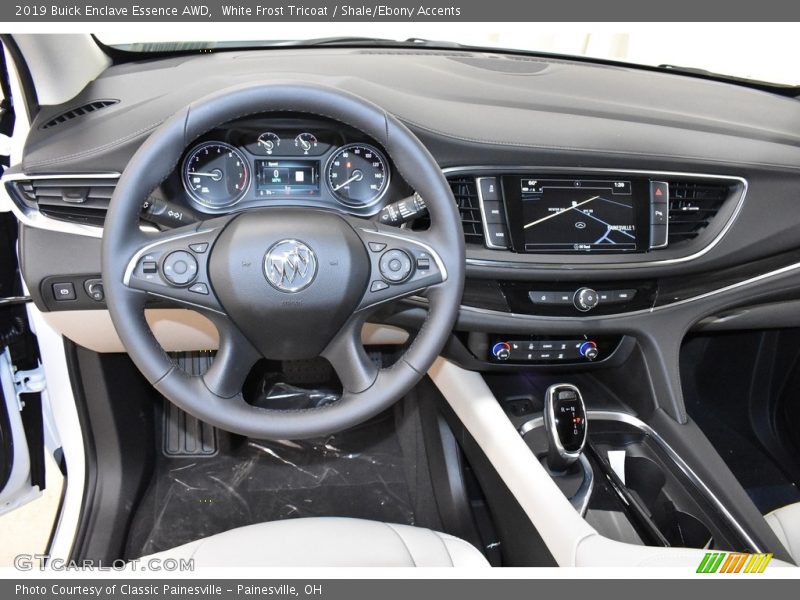 White Frost Tricoat / Shale/Ebony Accents 2019 Buick Enclave Essence AWD