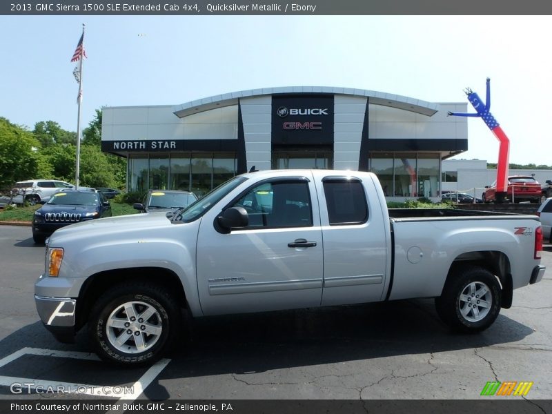 Quicksilver Metallic / Ebony 2013 GMC Sierra 1500 SLE Extended Cab 4x4