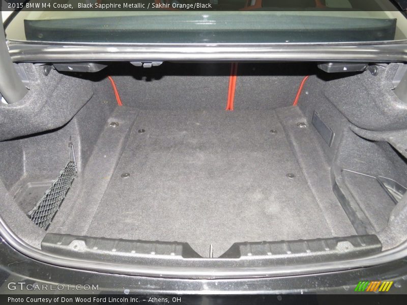 Black Sapphire Metallic / Sakhir Orange/Black 2015 BMW M4 Coupe