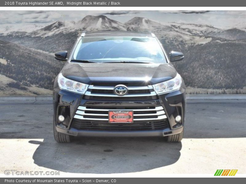 Midnight Black Metallic / Black 2018 Toyota Highlander SE AWD