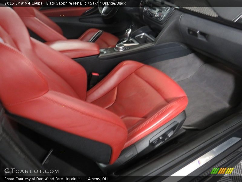 Black Sapphire Metallic / Sakhir Orange/Black 2015 BMW M4 Coupe