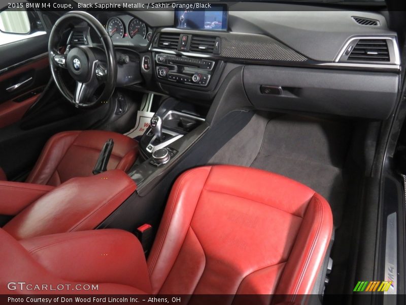 Black Sapphire Metallic / Sakhir Orange/Black 2015 BMW M4 Coupe