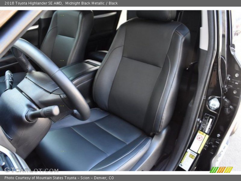 Midnight Black Metallic / Black 2018 Toyota Highlander SE AWD