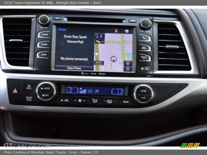 Midnight Black Metallic / Black 2018 Toyota Highlander SE AWD