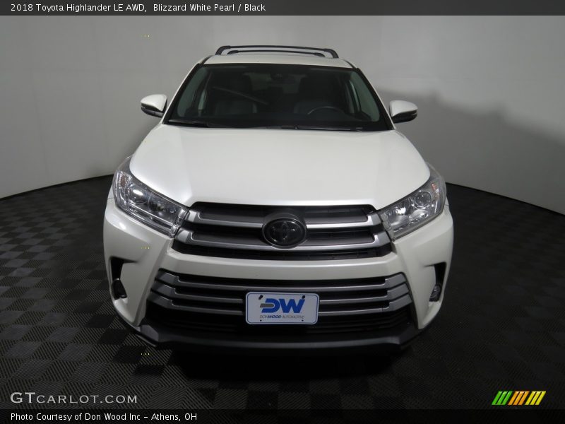 Blizzard White Pearl / Black 2018 Toyota Highlander LE AWD