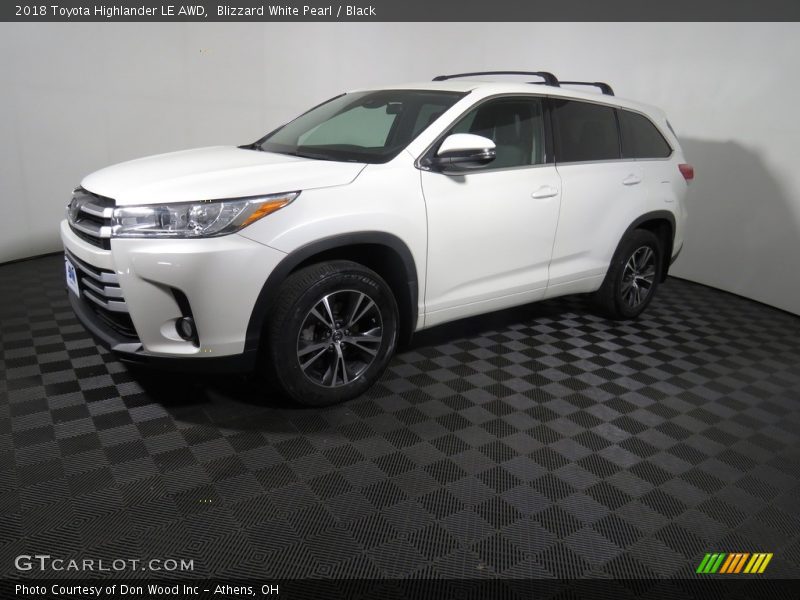 Blizzard White Pearl / Black 2018 Toyota Highlander LE AWD