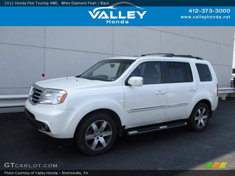 White Diamond Pearl / Black 2012 Honda Pilot Touring 4WD