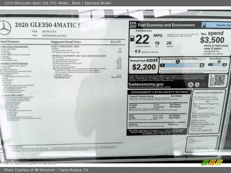 Black / Espresso Brown 2020 Mercedes-Benz GLE 350 4Matic