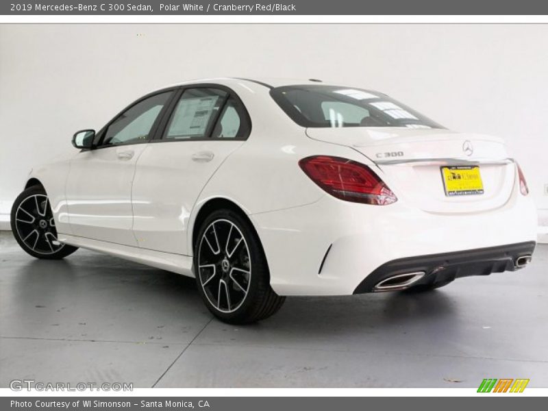 Polar White / Cranberry Red/Black 2019 Mercedes-Benz C 300 Sedan