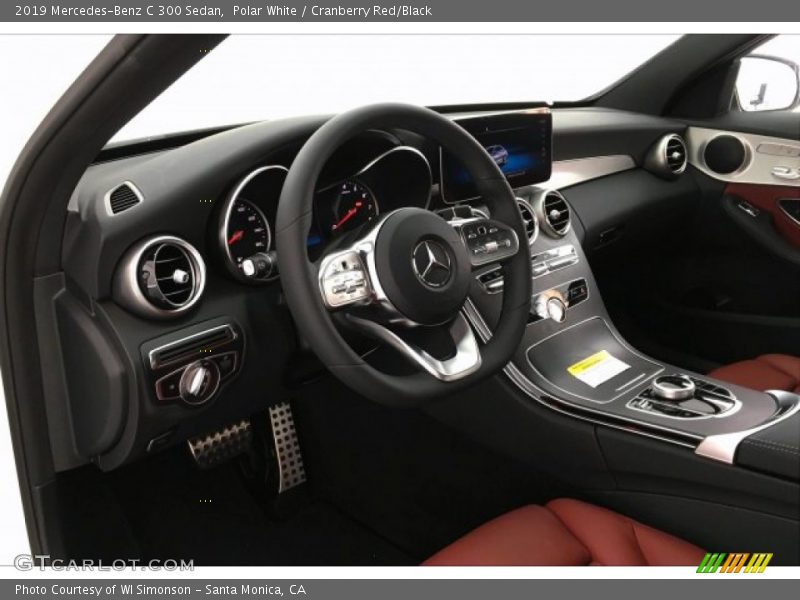 Polar White / Cranberry Red/Black 2019 Mercedes-Benz C 300 Sedan