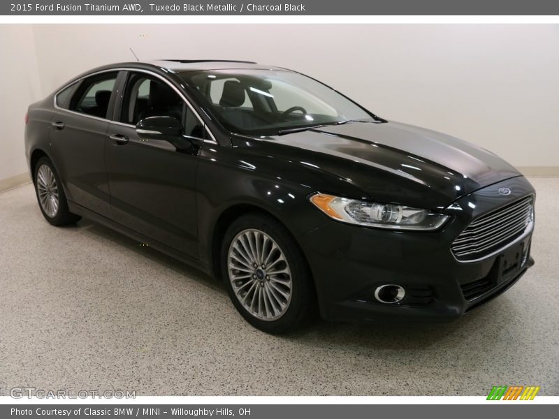 Tuxedo Black Metallic / Charcoal Black 2015 Ford Fusion Titanium AWD
