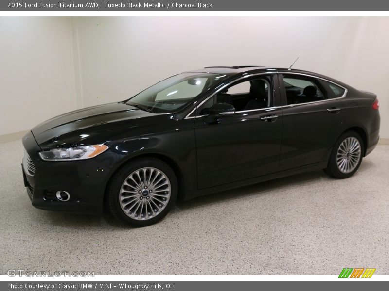 Tuxedo Black Metallic / Charcoal Black 2015 Ford Fusion Titanium AWD