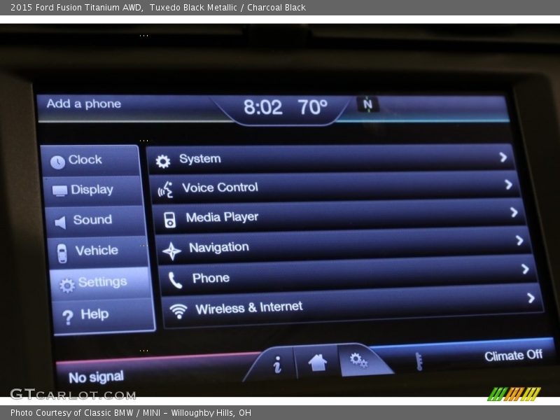 Tuxedo Black Metallic / Charcoal Black 2015 Ford Fusion Titanium AWD