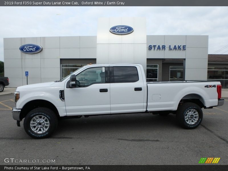 Oxford White / Earth Gray 2019 Ford F350 Super Duty Lariat Crew Cab