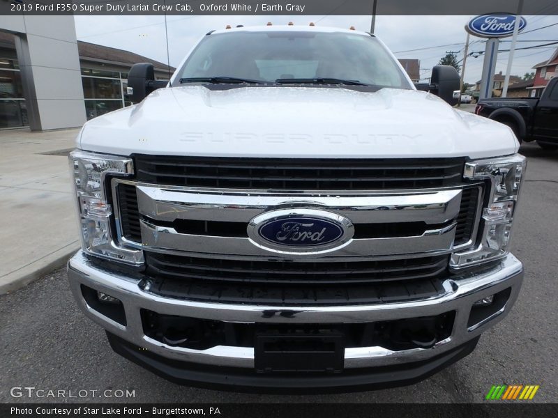 Oxford White / Earth Gray 2019 Ford F350 Super Duty Lariat Crew Cab