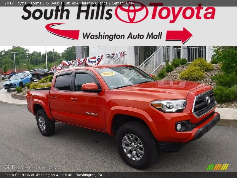 Inferno Orange / Cement Gray 2017 Toyota Tacoma SR5 Double Cab 4x4