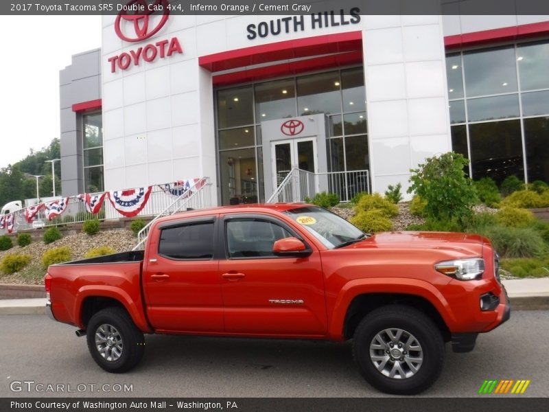 Inferno Orange / Cement Gray 2017 Toyota Tacoma SR5 Double Cab 4x4